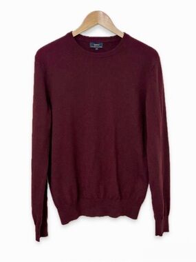 Quince Men’s 100% Mongolian Cashmere Crewneck Wool Sweater Burgundy Size M